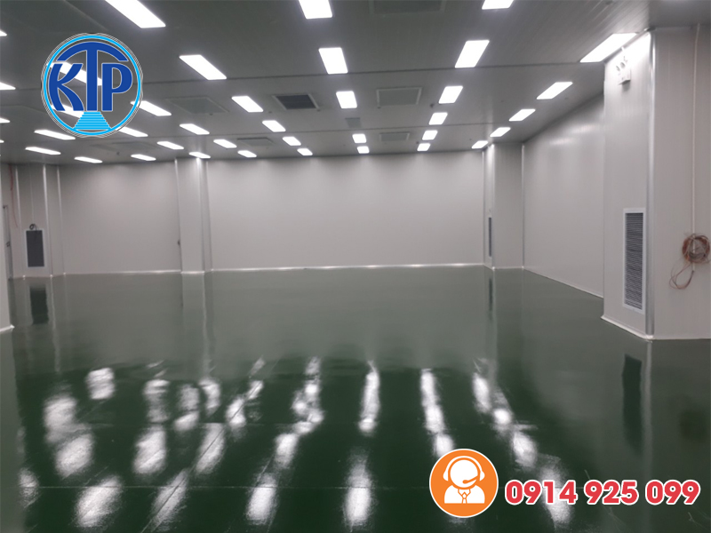 Sơn sàn epoxy kháng khuẩn cho Nhà Máy Sản Xuất Linh Kiện Hàng Không Vũ Trụ Sunshine - Đà Nẵng