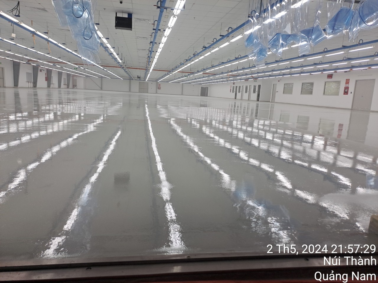 Công trình sơn sàn epoxy nhà xưởng Cty CCI Việt Nam hơn 2400m2